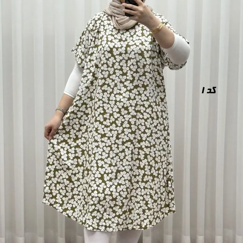 پیراهن طرح دار لامبادا نخی SH7607