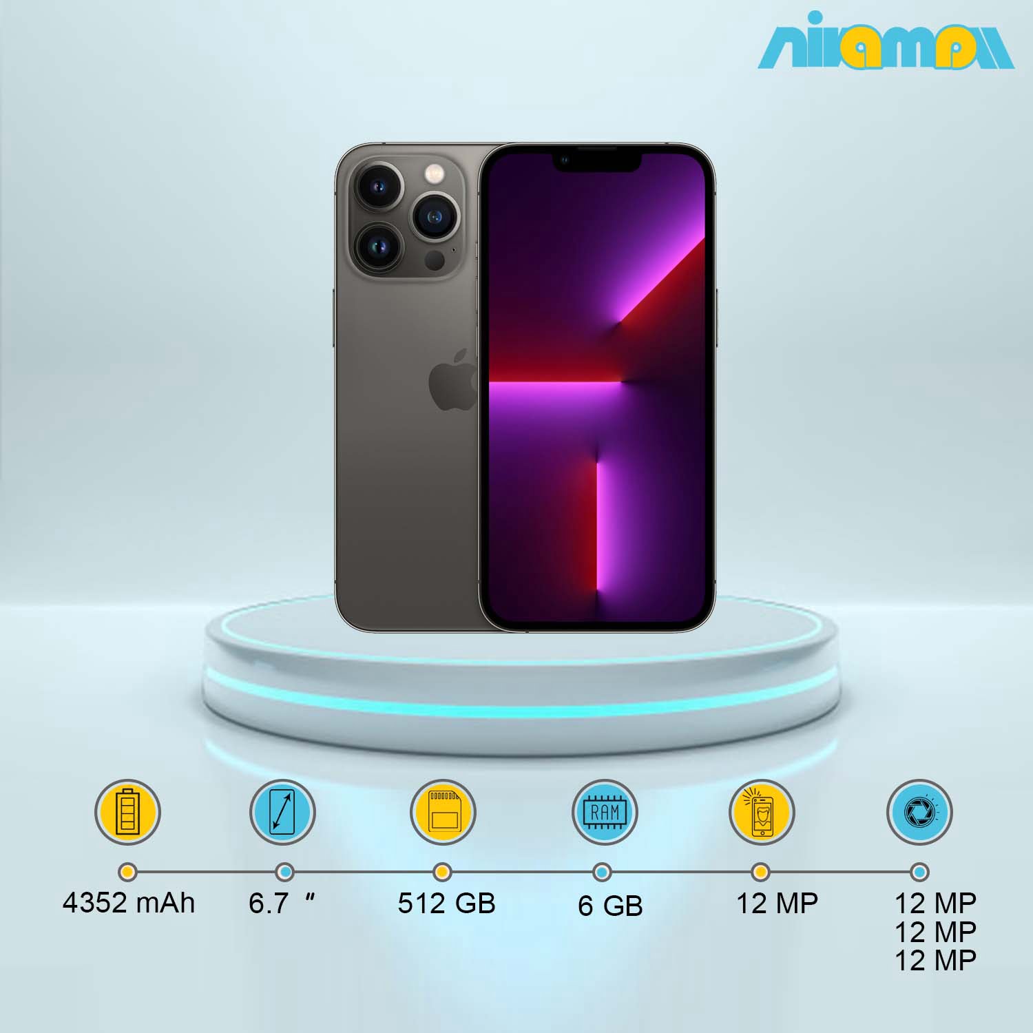 گوشی موبایل اپل مدل iPhone 13 Pro Max دو سیم‌ کارت ظرفیت 512 گیگابایت و رم6 گیگابایت(Not Active)