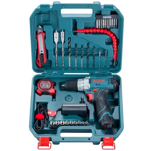کیت دریل شارژی چکشی 12 ولت 35 پارچه رونیکس مدل RS-8611