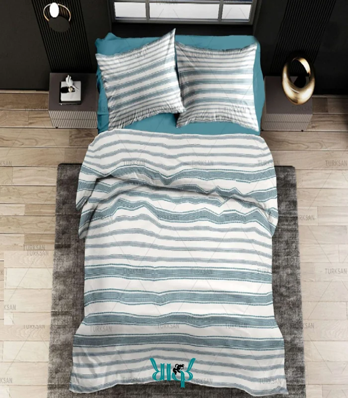روتختی آبی راه راه دونفره کد d602