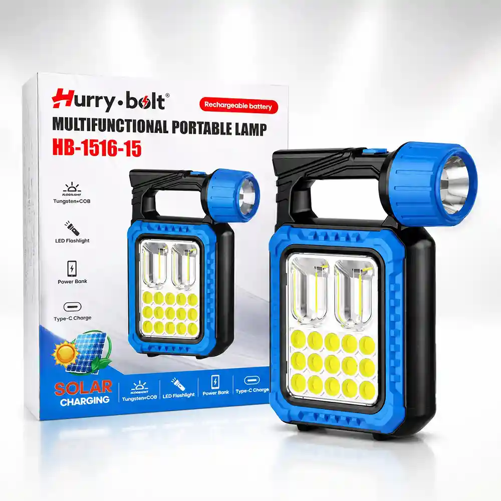 چراغ قوه خورشیدی و چندکاره هاری بلت (Hurry Bolt) مدل HB-1516-15