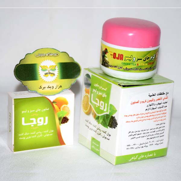 کرم و صابون چای سبز و لیمو روجا