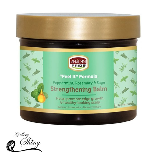 بالم تقویت کننده و ضد موخوره و ریزش افریکن پراید با رزماری، پونه و مریم گلی (African Pride Peppermint, Rosemary &amp; Sage Strengthening Hair &amp; Scalp Balm)