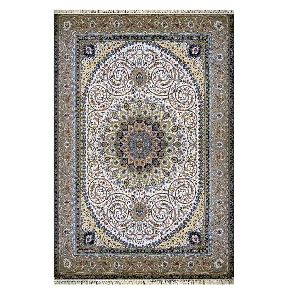فرش ماشینی ۱۲۰۰ شانه زمینه کرم کدSH-1235