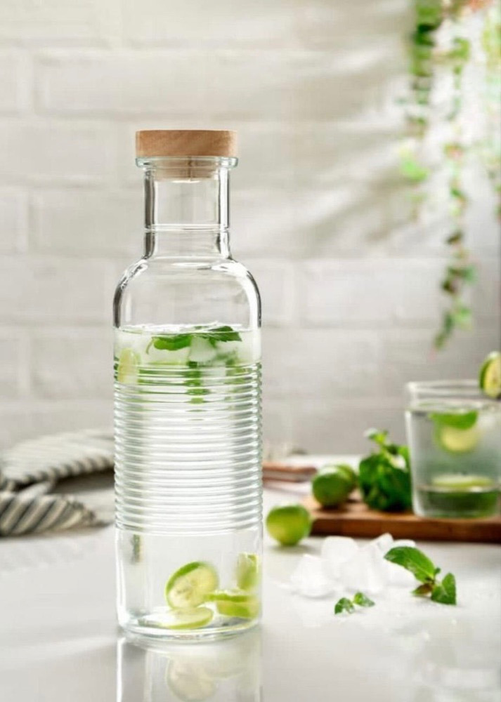بطری آب استوانه درب چوبی