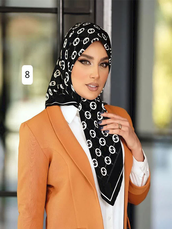 روسری ابریشم توییل کد ۱۰۴۲ - 8
