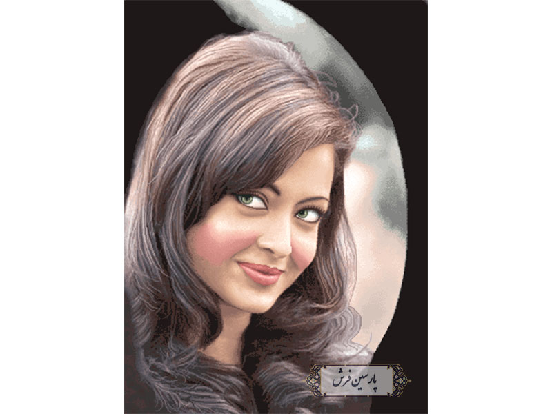 خرید نخ و نقشه تابلوفرش طرح دختر خارجی - کد NC6311